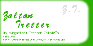 zoltan tretter business card